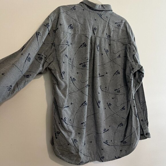 Vintage Woolrich Novelty Print Fishing Rod Soft Button Front Long Sleeve Shirt - Picture 10 of 12